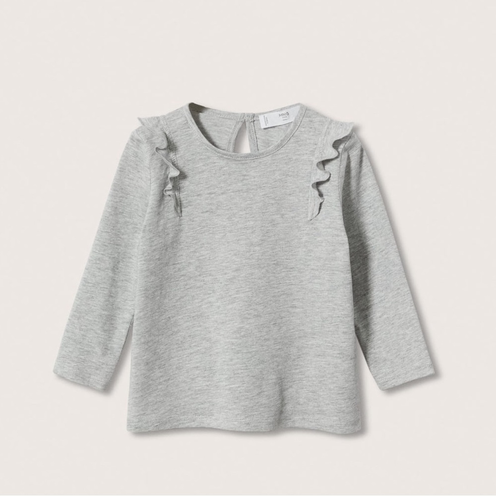 MANGO long sleeved top with ruffle details